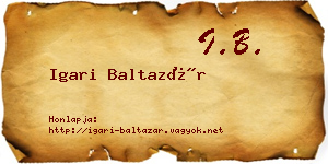 Igari Baltazár névjegykártya